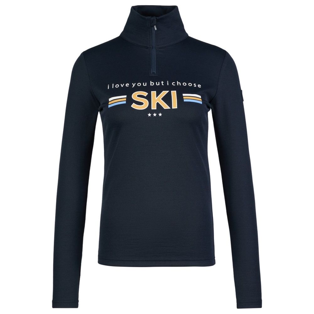 We Norwegians Bibi Zip Up Navy Blue‎ Women’s Wool Blend Medium Base Layer